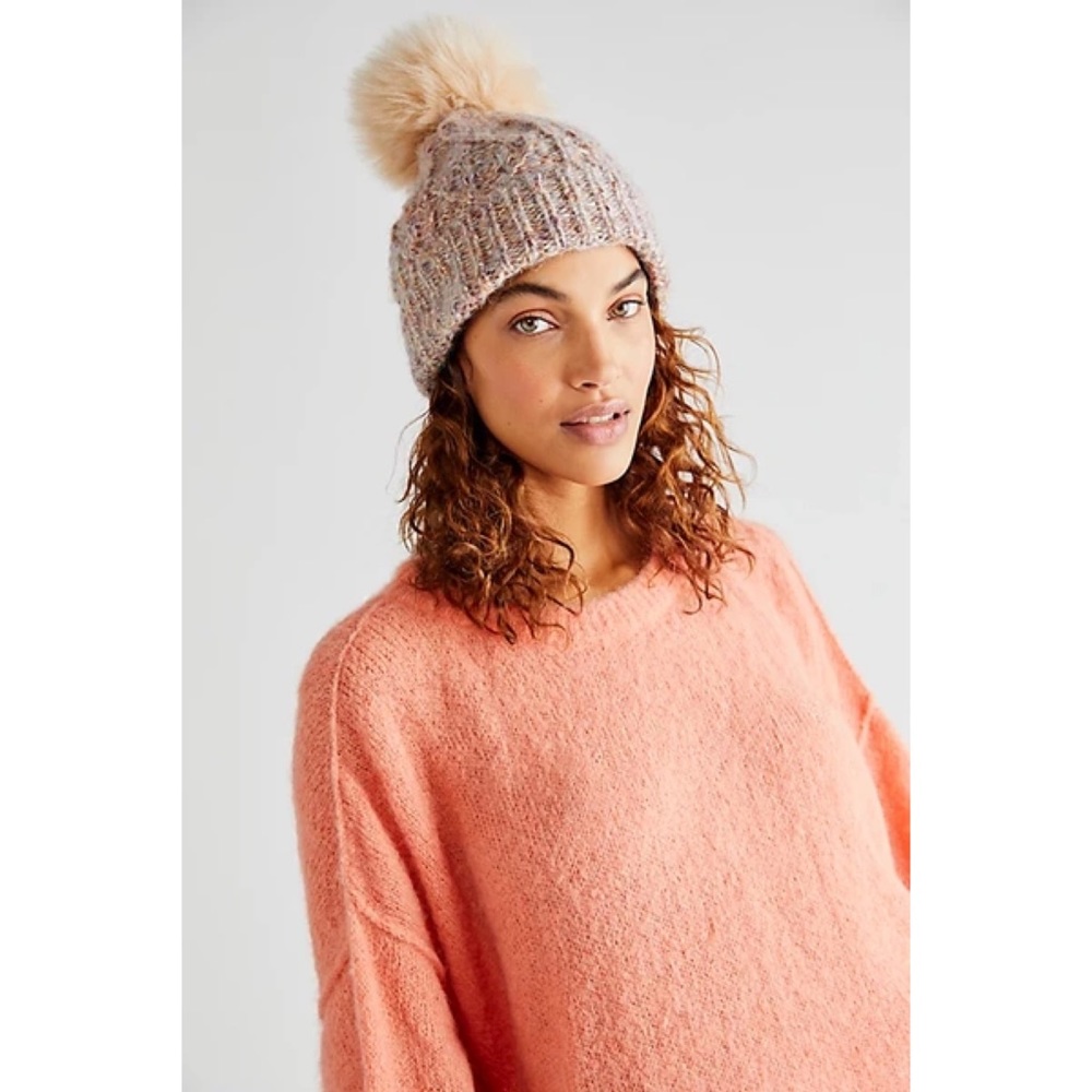 Free People Confetti Cable Pom Beanie
